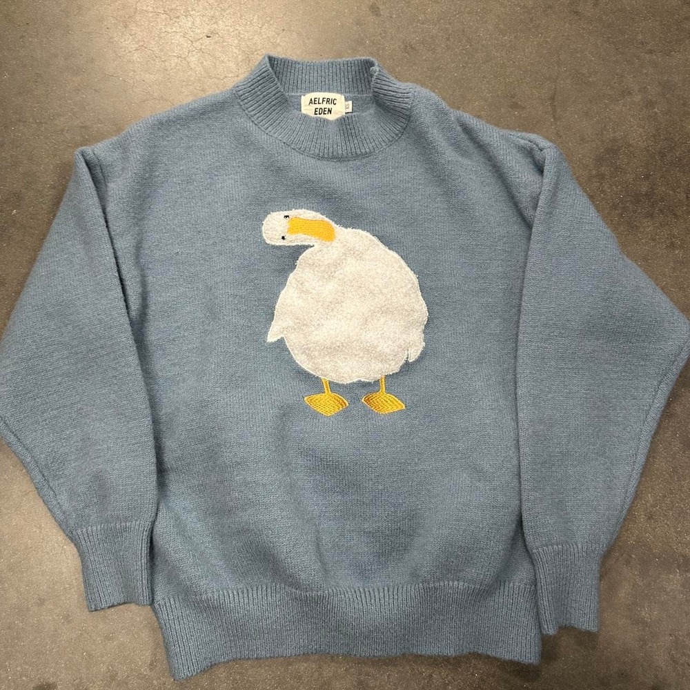 Aelfric Eden Duck Embroidered Knit Crewneck Sweater Size XS